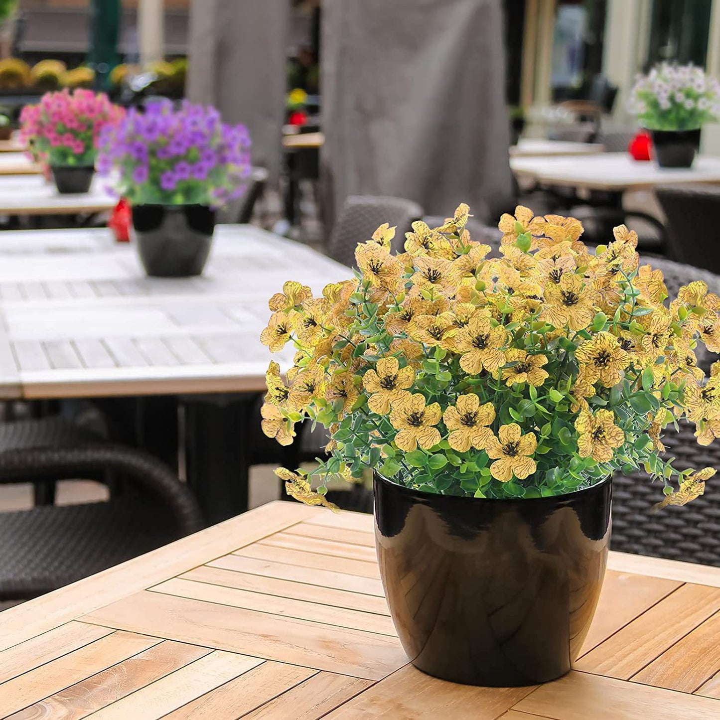 Floranel™ EverBloom Sunset Mums – Lifelike UV-Resistant Artificial Flowers for Fall Décor