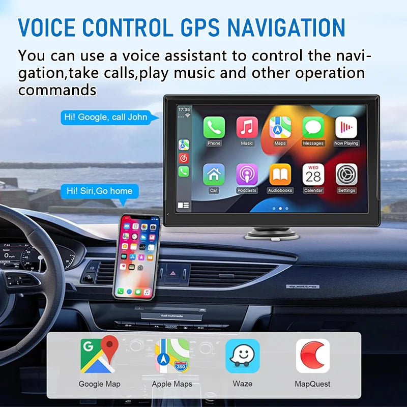 🚗 DriveMate™ 7-Inch Wireless Car Display