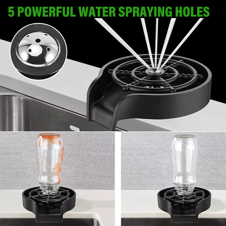 360° Rotating High-Pressure Cup Rinser for Kitchen Sinks - Effortlessly Blasts Away Residue in Seconds