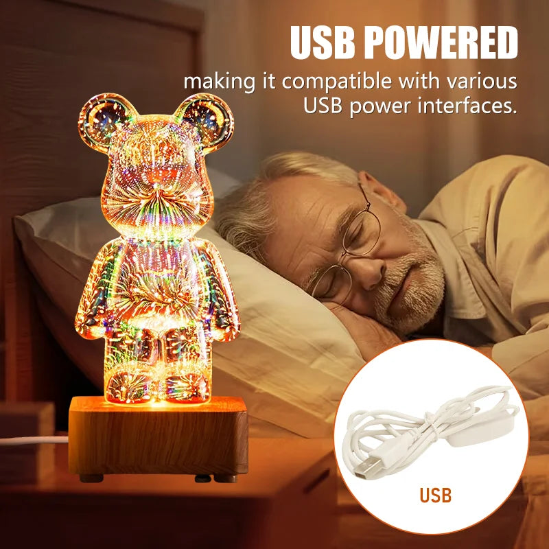 AuroraBear™ 3D Firework Night Light
