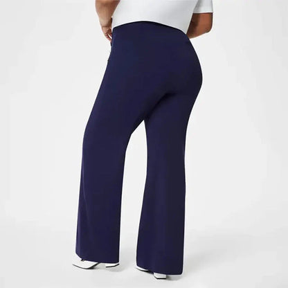 Eleglance™ High Stretch Wide-Leg Pants with Button Detail