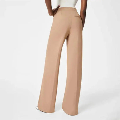 Eleglance™ High Stretch Wide-Leg Pants with Button Detail