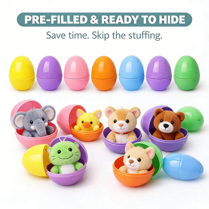 🎁Easter Hot Sale UP TO 70% OFF🎁Prefilled Surprise Easter Eggs with Plush Animal Toys