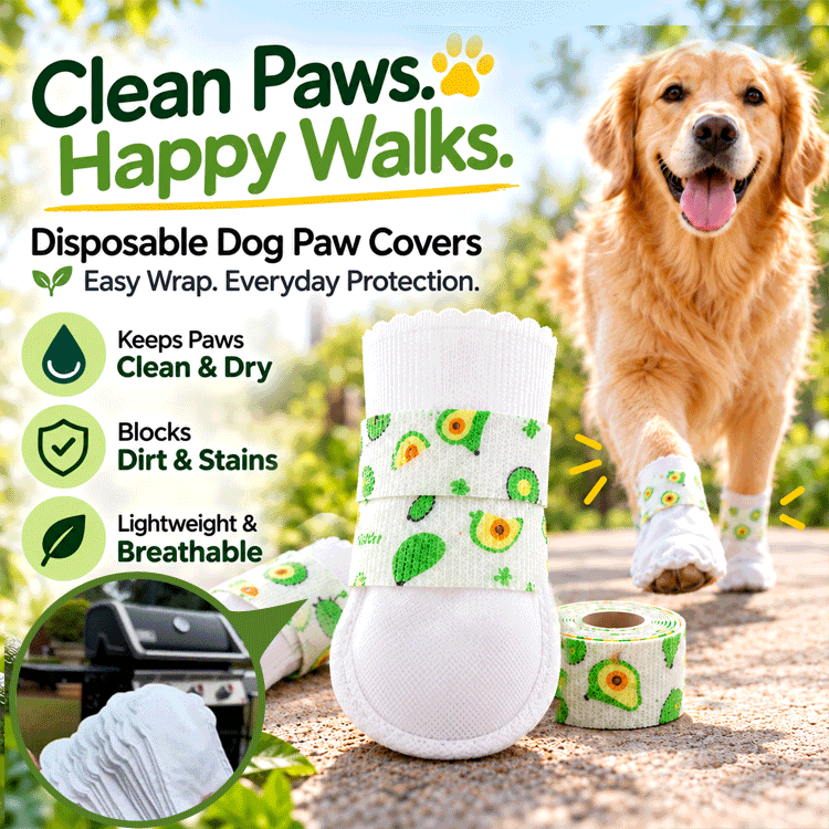 Disposable Waterproof Pet Paw Covers with Adjustable Wrap