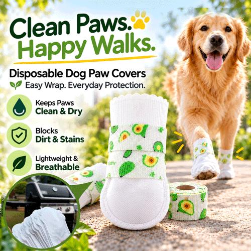 Disposable Waterproof Pet Paw Covers with Adjustable Wrap