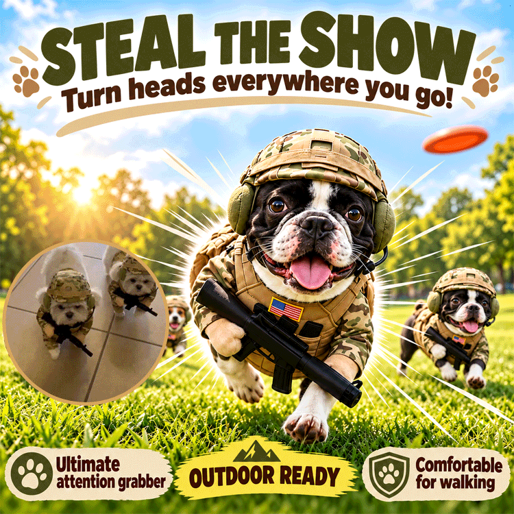 Military-Inspired Doggy Soldier Costume