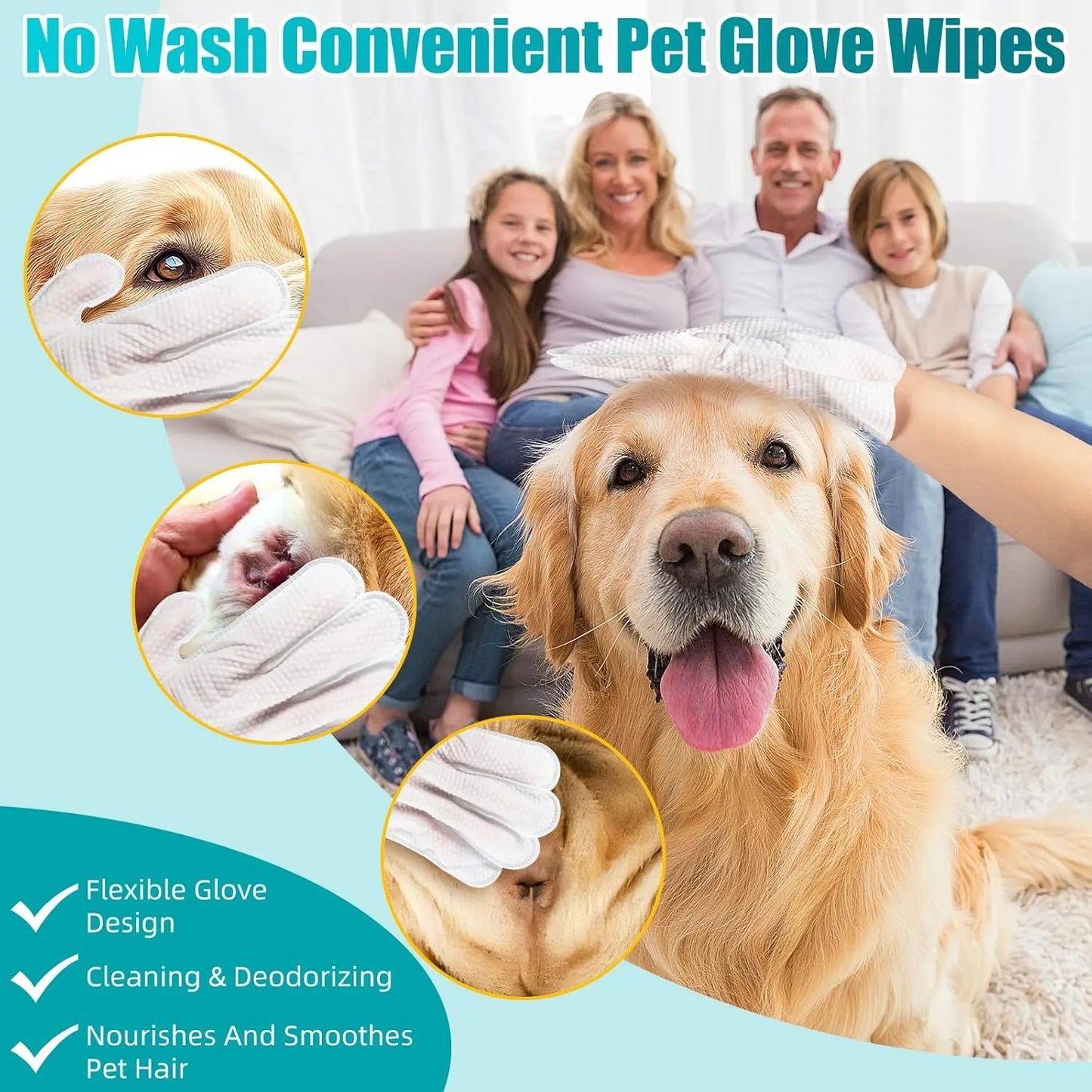 FurPure™ Rinse-Free Pet Care Gloves