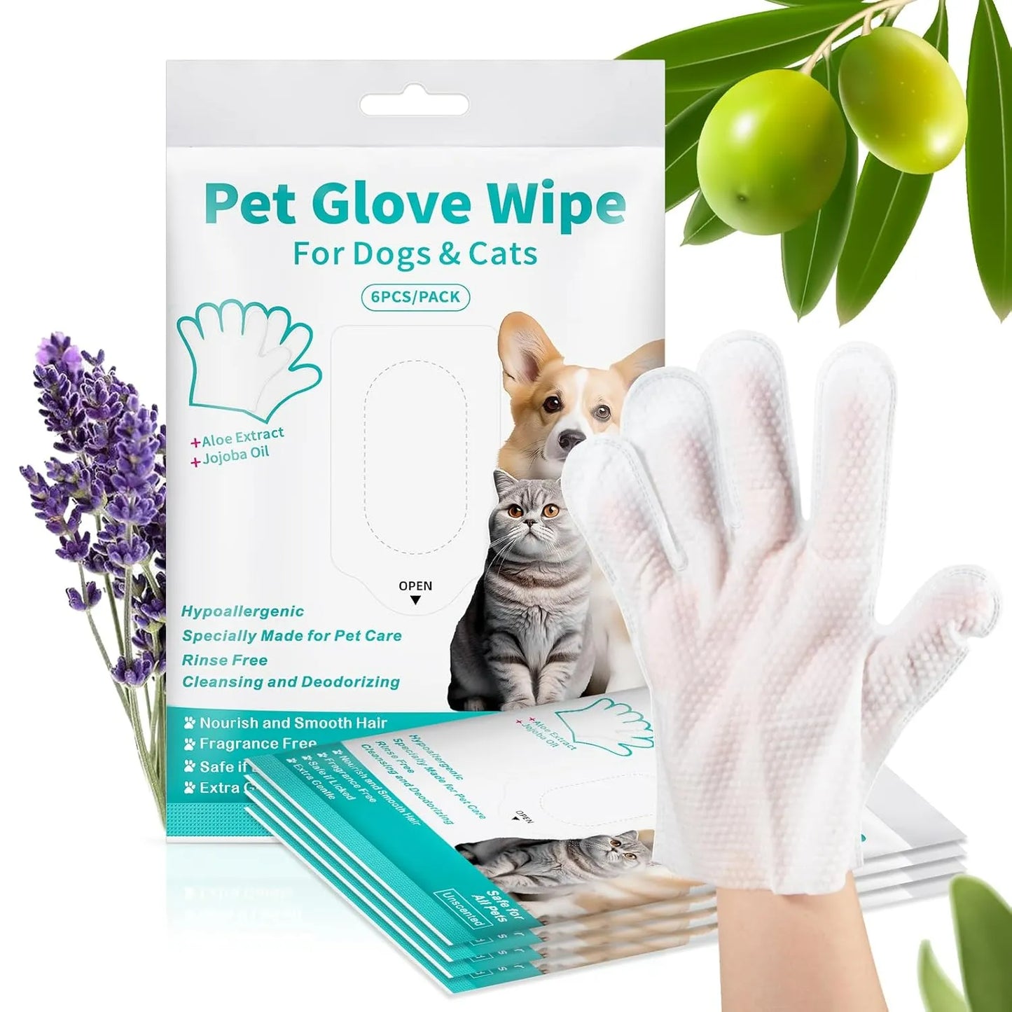 FurPure™ Rinse-Free Pet Care Gloves