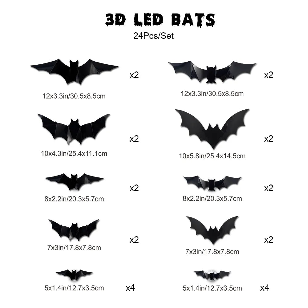 Spooky Glow LED Bat Night Lights