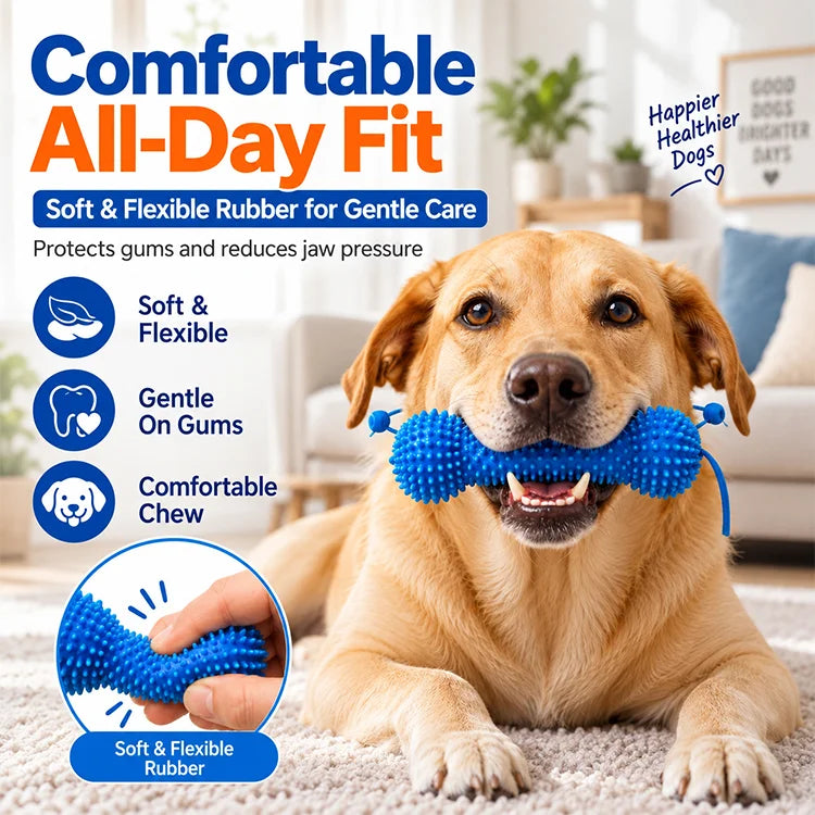 Dual-Action Dog Dental Chew Brush – 360° Teeth Cleaning & Gum Massage
