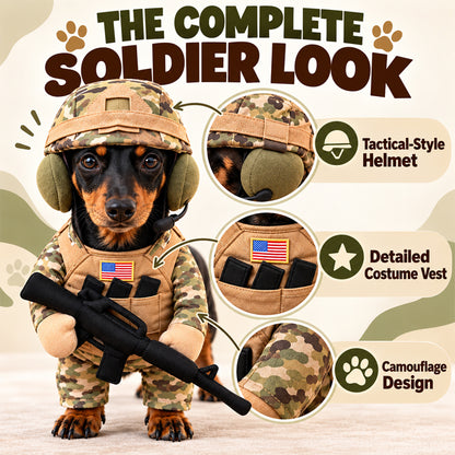 Military-Inspired Doggy Soldier Costume