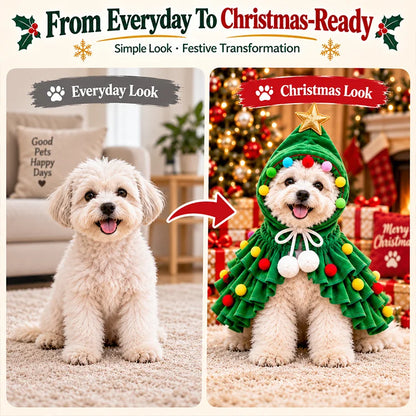 Christmas Tree Costume Cape for Small Dogs & Cats