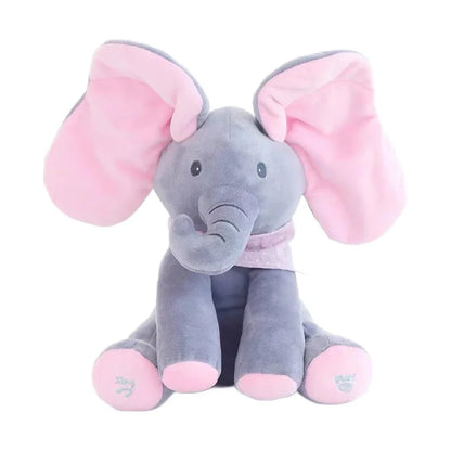 Peek-a-Boo Singing Elephant Plush Toy – Interactive Baby Gift
