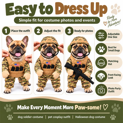 Military-Inspired Doggy Soldier Costume