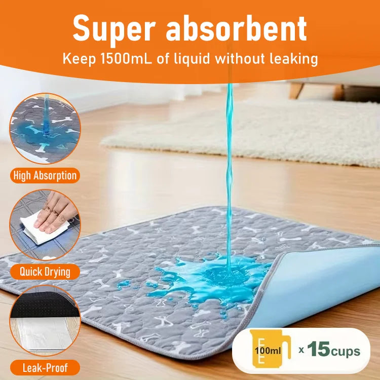 Washable Waterproof Dog Pee Pad — Soft, Absorbent & Leak-Proof