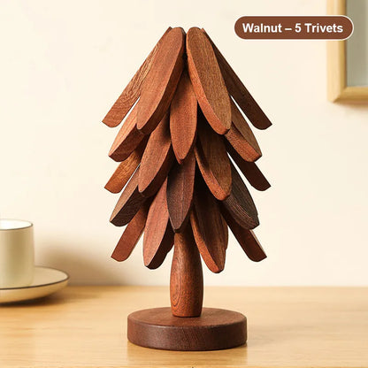 🌲 Evergreen Tree Trivet Set