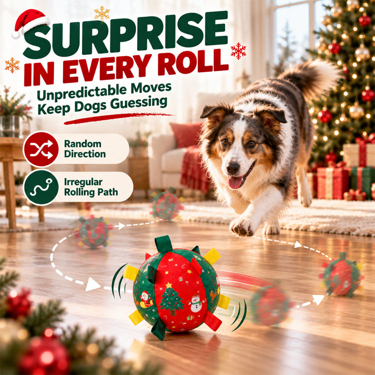 Large Rechargeable Christmas Interactive Dog Ball