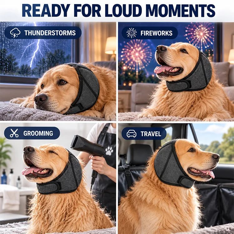 Sound-Dampening Dog Ear Wrap – Adjustable Neoprene Comfort Cover