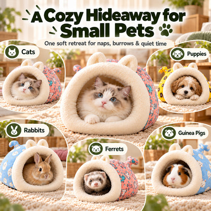 2-in-1 Plush Cat Burrow Bed