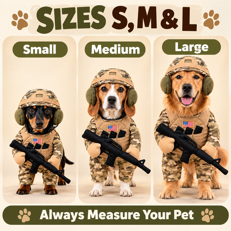 Military-Inspired Doggy Soldier Costume
