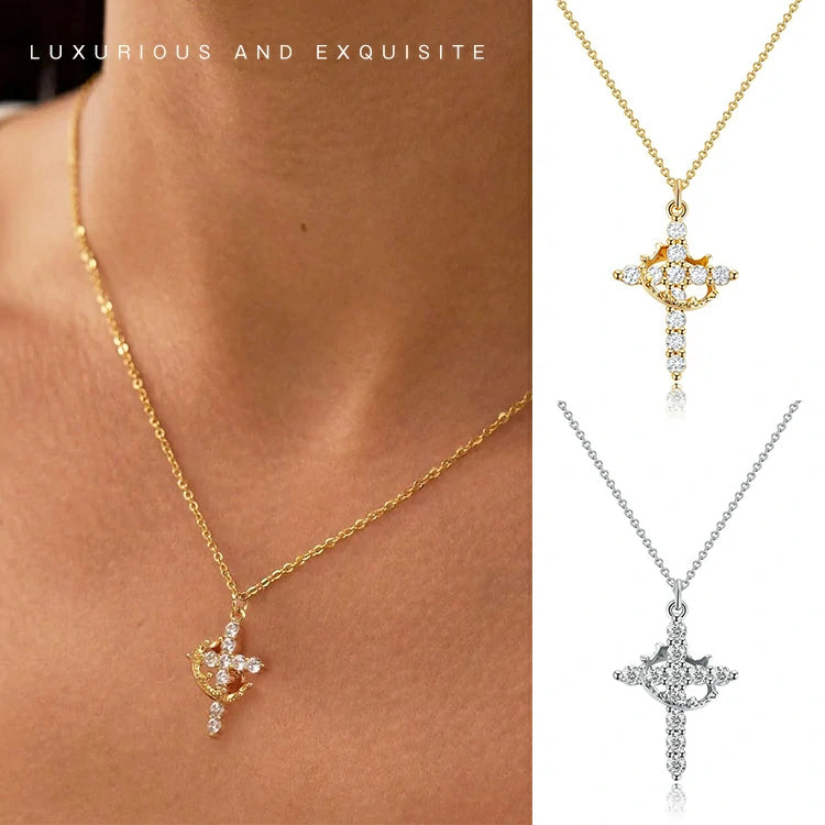 Crown of Faith™ Diamond Cross Necklace