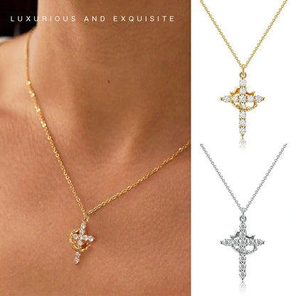 Crown of Faith™ Diamond Cross Necklace