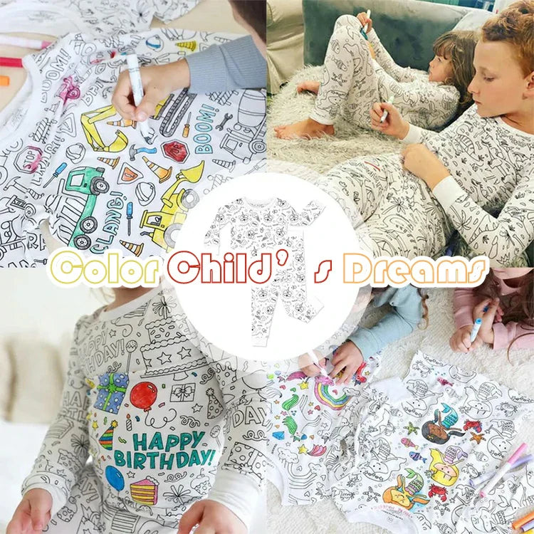 Color-In Pajamas for Kids – Creative DIY Sleepwear