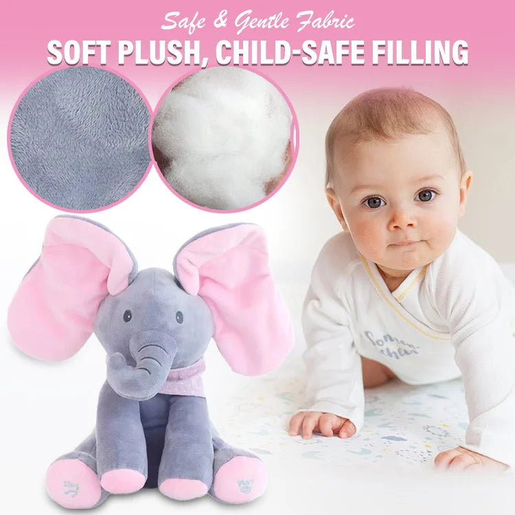 Peek-a-Boo Singing Elephant Plush Toy – Interactive Baby Gift