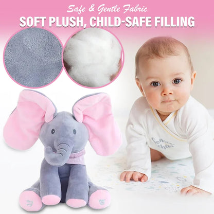 Peek-a-Boo Singing Elephant Plush Toy – Interactive Baby Gift