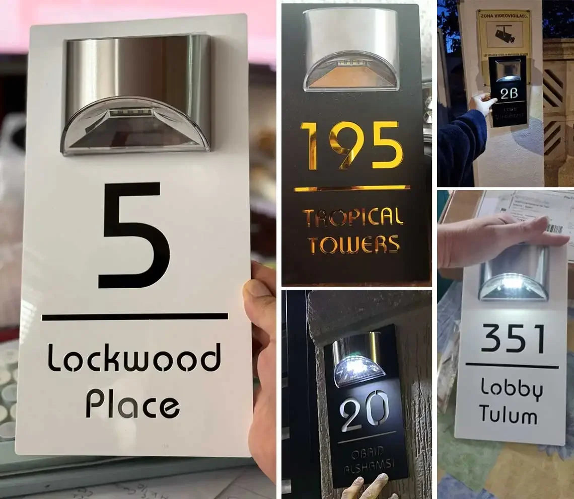 LumiSign™ Personalized Solar Modern House Plaque——Make Your Home Stand Out