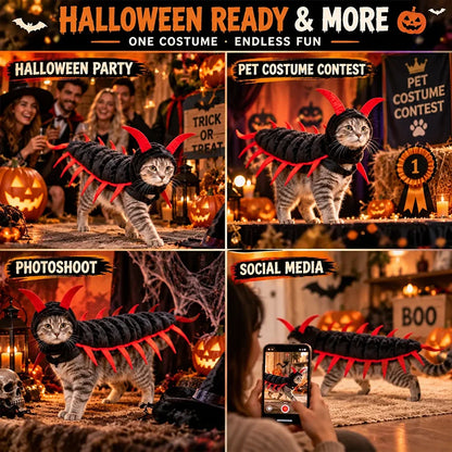 Giant Centipede Halloween Cat Costume
