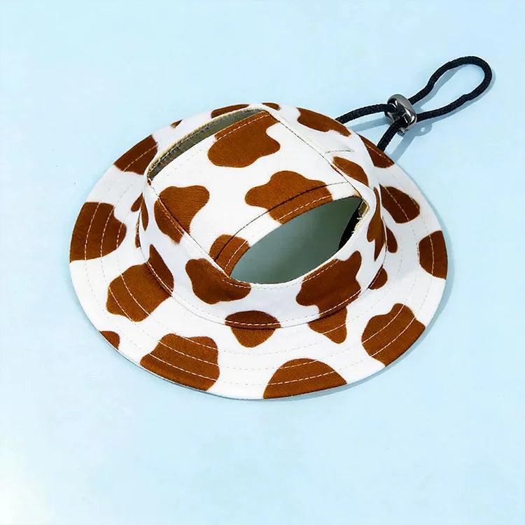 Kawaii Pet Sun Hat – Ear-Friendly Wide-Brim Bucket Hat for Dogs & Cats