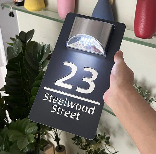 LumiSign™ Personalized Solar Modern House Plaque——Make Your Home Stand Out