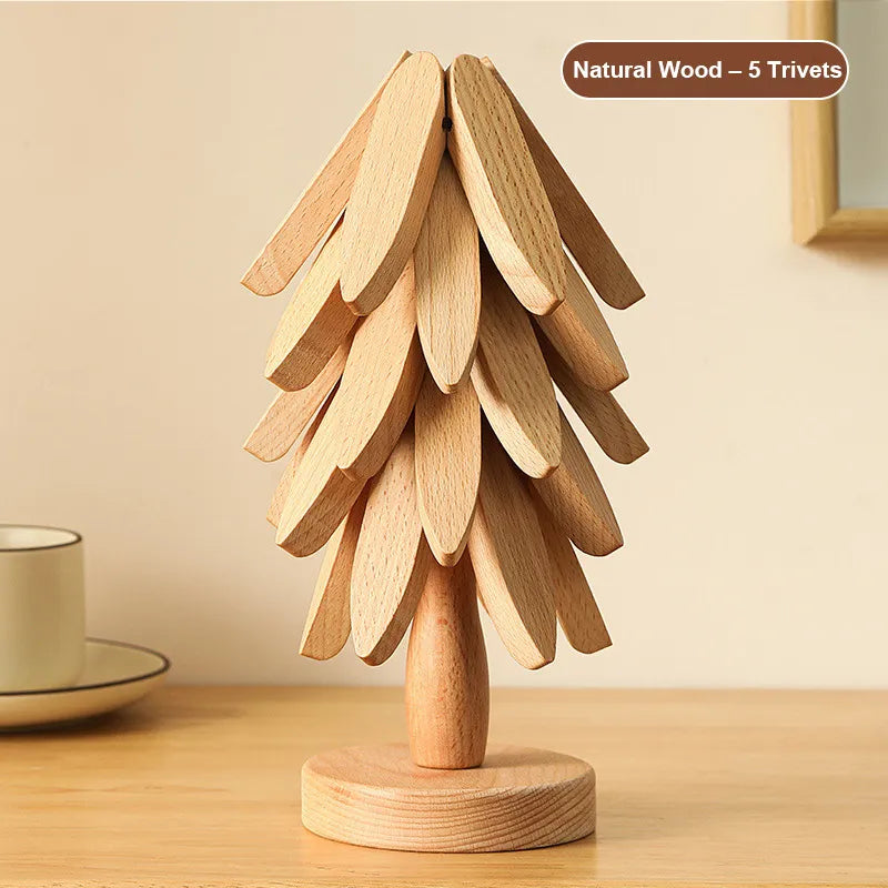 🌲 Evergreen Tree Trivet Set