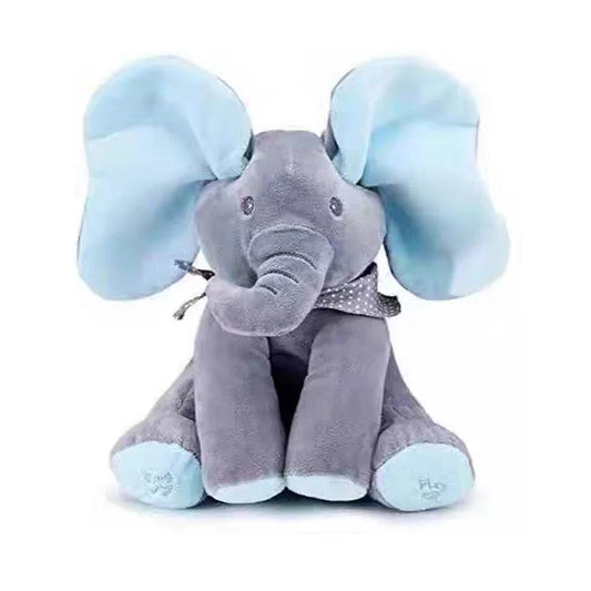 Peek-a-Boo Singing Elephant Plush Toy – Interactive Baby Gift