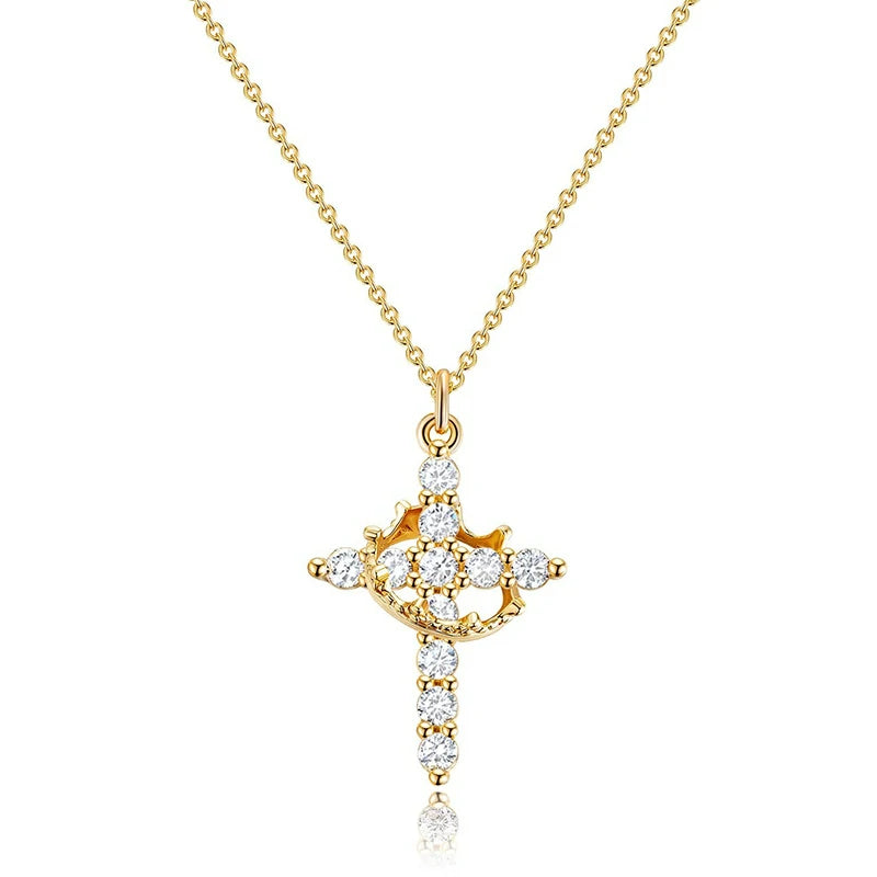 Crown of Faith™ Diamond Cross Necklace