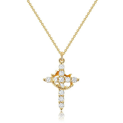 Crown of Faith™ Diamond Cross Necklace