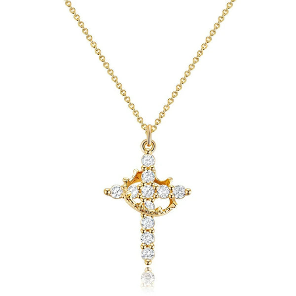 Crown of Faith™ Diamond Cross Necklace