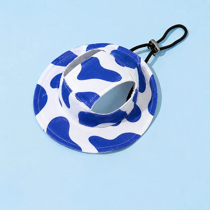 Kawaii Pet Sun Hat – Ear-Friendly Wide-Brim Bucket Hat for Dogs & Cats