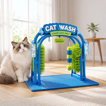 Cat Self-Grooming Brush Arch – Scratch, Rub & Shed Hair Collector