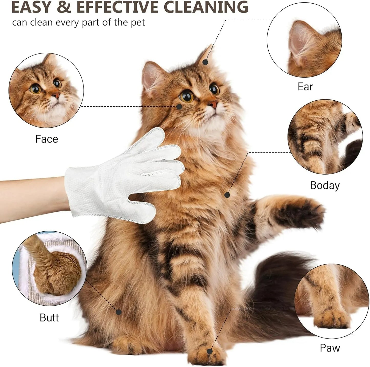 FurPure™ Rinse-Free Pet Care Gloves