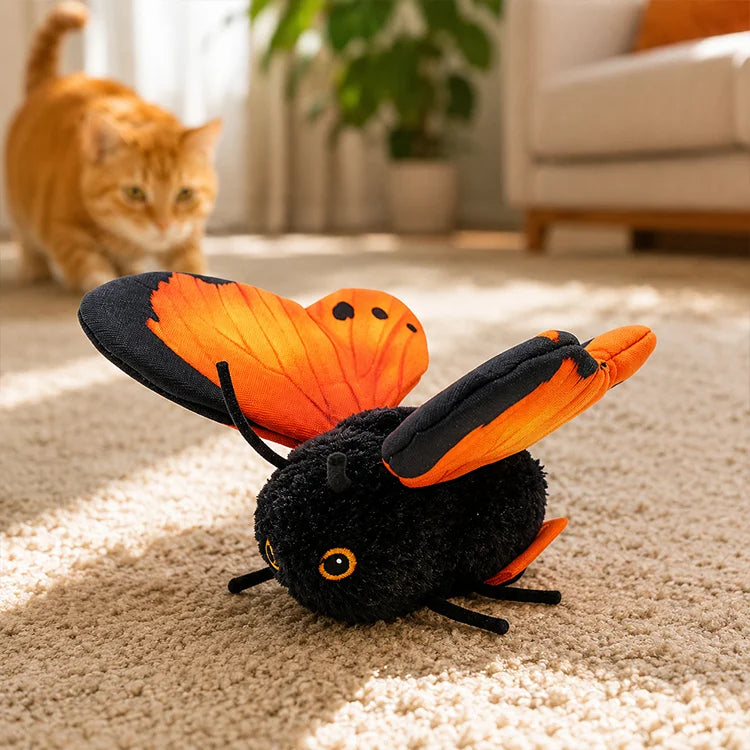 ⚡ LAST DAY 50% OFF | 🦋 Smart Sensing Flapping Butterfly Cat Toy – Realistic Chirping & Motion-Activated Play