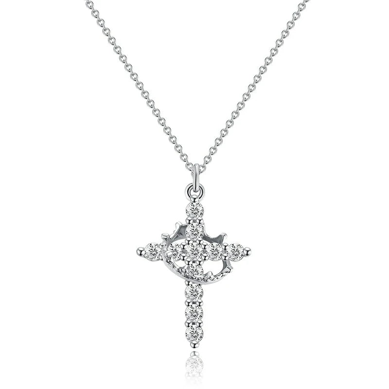 Crown of Faith™ Diamond Cross Necklace