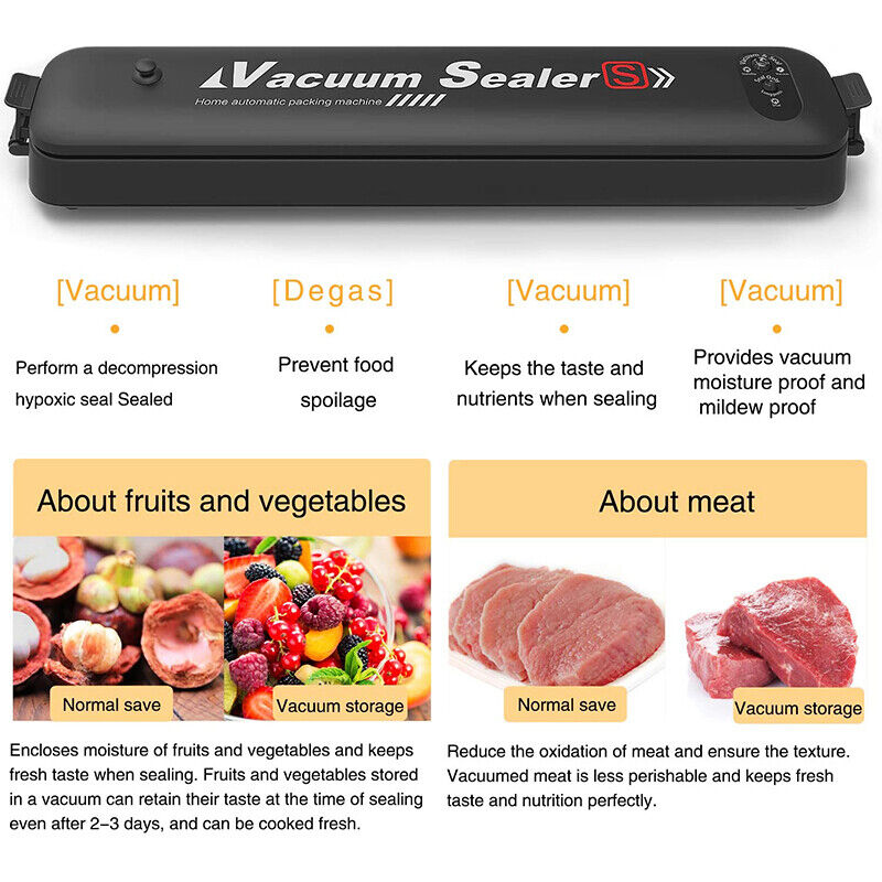 Automatic Vacuum Sealer Machine, Food Preservation With Seal Bags