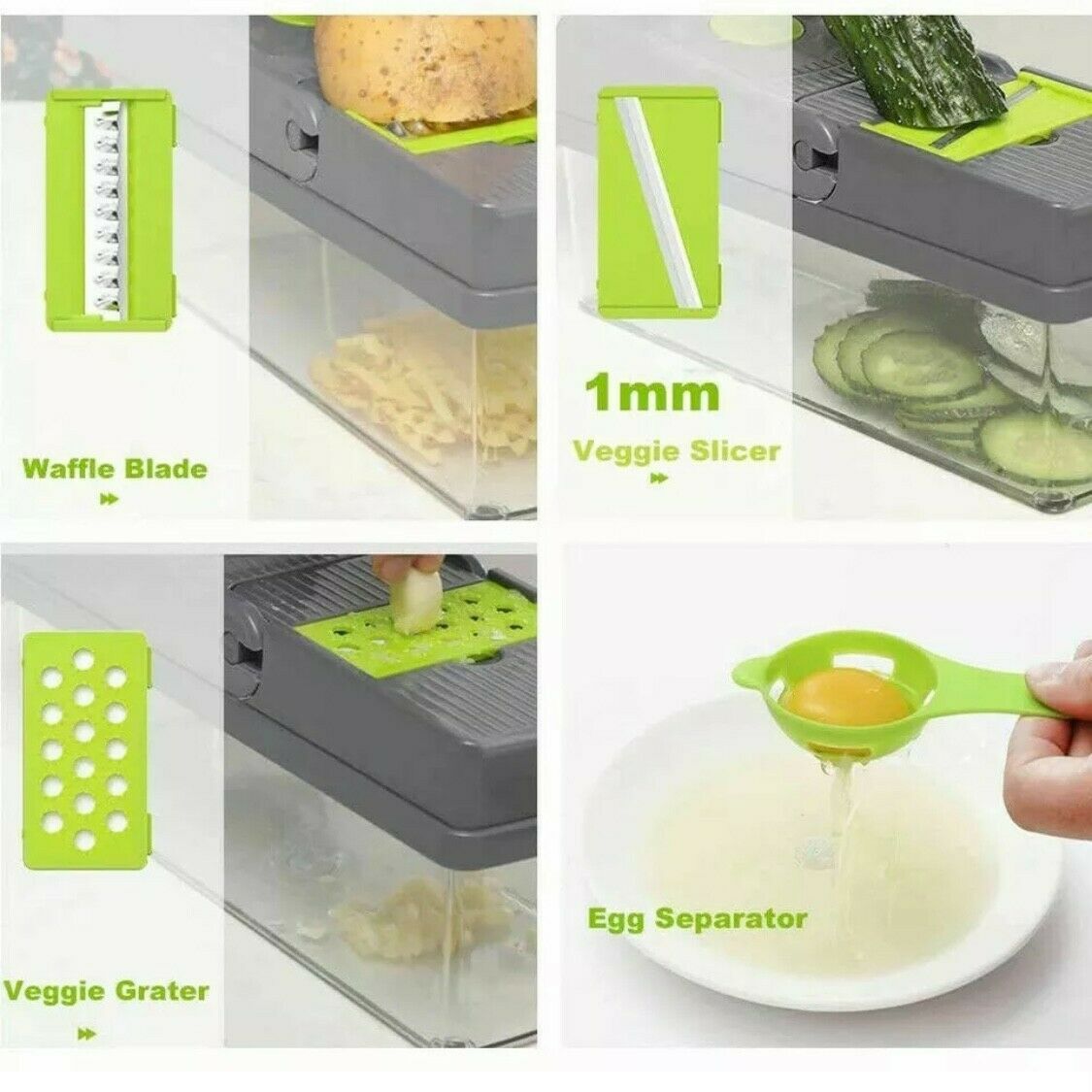 15-In-1 Vegetable Fruit Chopper, Cutter, Veggie Dicer Slicer With Container