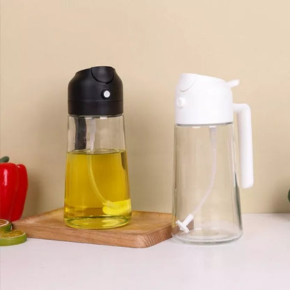 2 in 1 Oil Dispenser And Oil Spray  Bottles- 16Oz