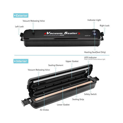 Automatic Vacuum Sealer Machine, Food Preservation With Seal Bags