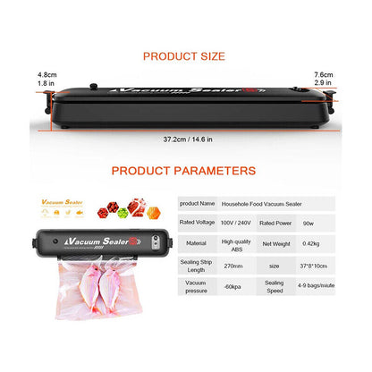 Automatic Vacuum Sealer Machine, Food Preservation With Seal Bags