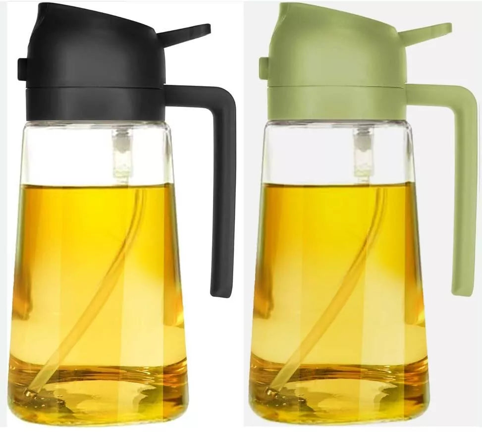 2 in 1 Oil Dispenser And Oil Spray  Bottles- 16Oz