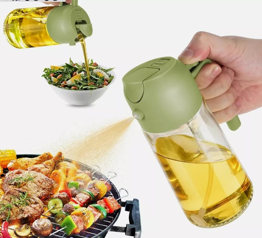 2 in 1 Oil Dispenser And Oil Spray  Bottles- 16Oz